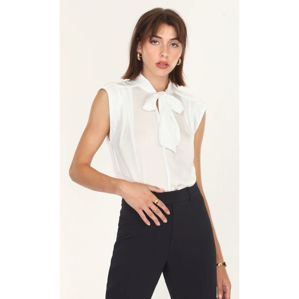 NWT Greylin Annette Pink Bow Blouse Womens Large